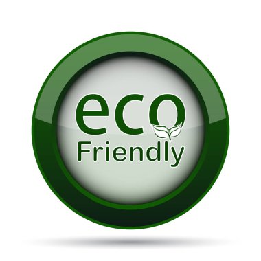 Eco dostu simgesi. Beyaz arka plan üzerinde Internet düğmesi.