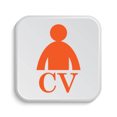 CV simgesi. Beyaz arka plan üzerinde Internet düğmesi