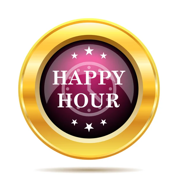 Happy Hour Ikona Internet Tlačítko Bílém Pozadí — Stock fotografie