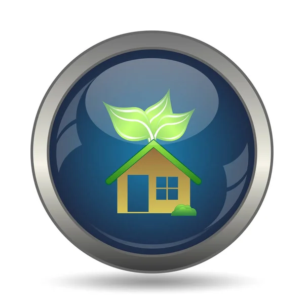 Eco House Ikonen Internet Knappen Vit Bakgrund — Stockfoto