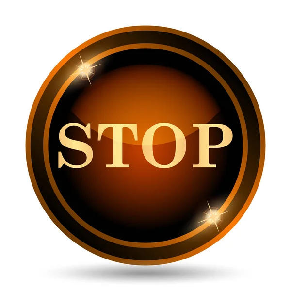 Stop Icoon Internet Knop Witte Achtergrond — Stockfoto