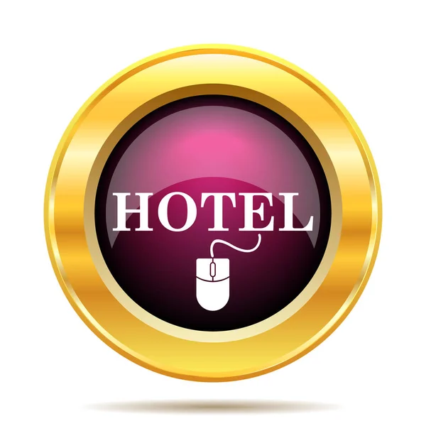 Hotel Icon Beyaz Arka Plan Üzerinde Internet Düğmesi — Stok fotoğraf
