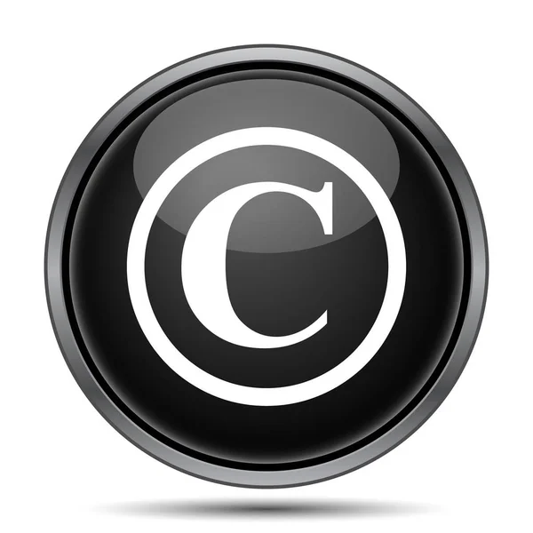 Ikona Praw Autorskich Przycisk Internet Białym Tle — Zdjęcie stockowe
