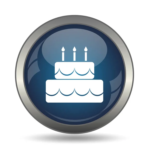 Cake Icon Internet Button White Background — Stock Photo, Image