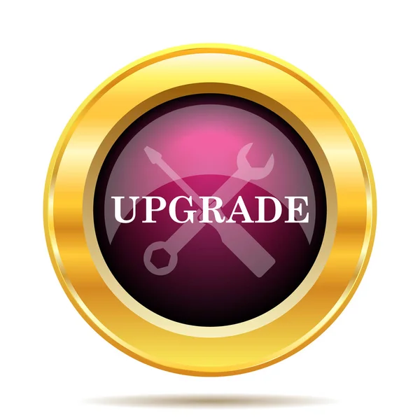 Upgrade Pictogram Internet Knop Witte Achtergrond — Stockfoto