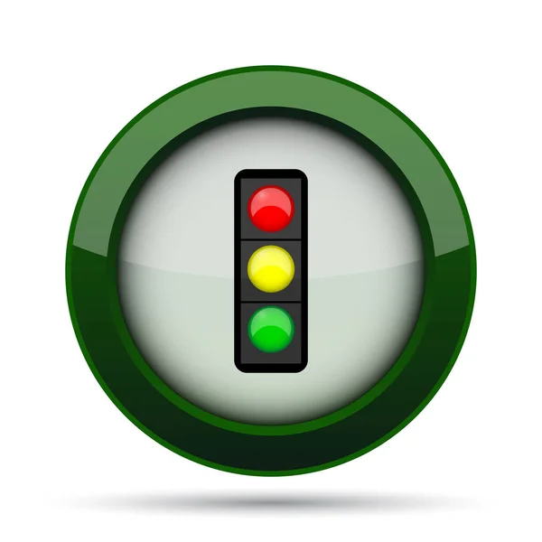 Trafik Işığı Simgesi Beyaz Arka Plan Üzerinde Internet Düğmesi — Stok fotoğraf