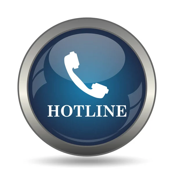 Hotline Pictogram Internet Knop Witte Achtergrond — Stockfoto