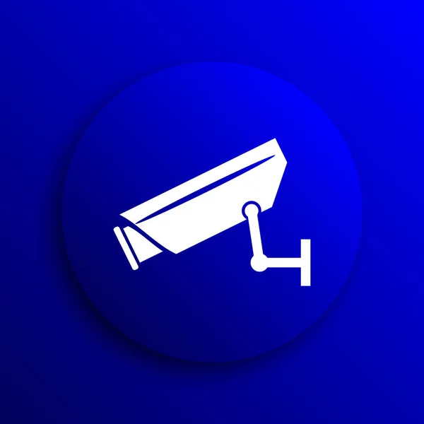 Surveillance camera icon. Internet button on blue background