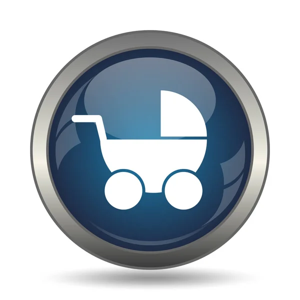 Het Pictogram Van Kinderwagen Internet Knop Witte Achtergrond — Stockfoto