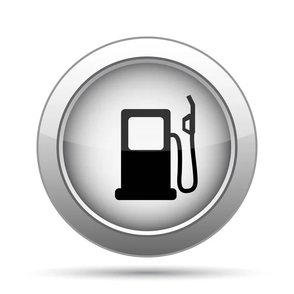 Gas Pomp Pictogram Internet Knop Witte Achtergrond — Stockfoto