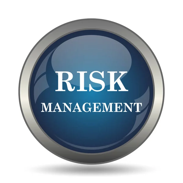 Risk Management Ikonen Internet Knappen Vit Bakgrund — Stockfoto