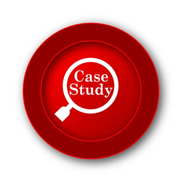 Case study icon. Internet button on white background.