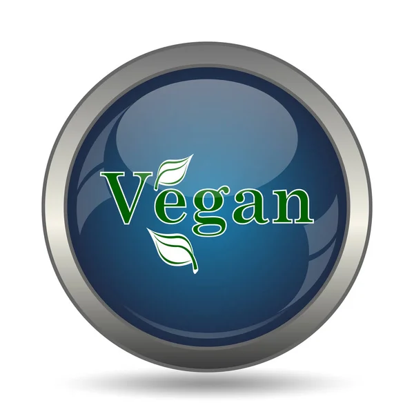 Vegan Ikonen Internet Knappen Vit Bakgrund — Stockfoto