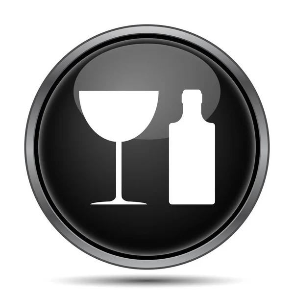 Bottle Glass Icon Internet Button White Background — Stock Photo, Image