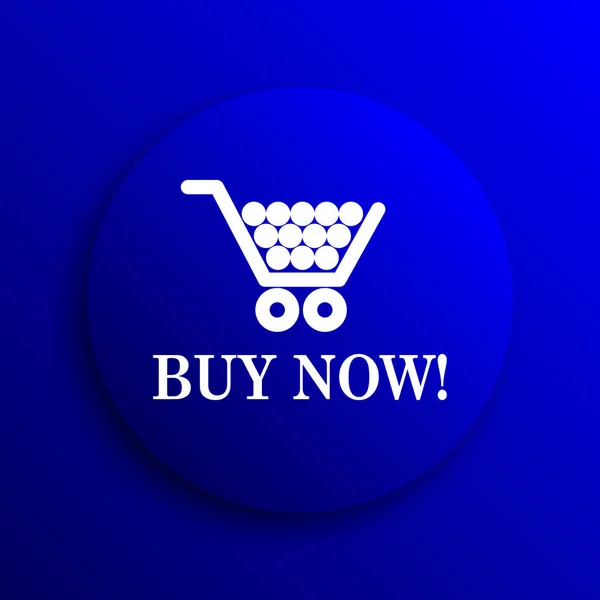 Buy now shopping cart icon. Internet button on blue background