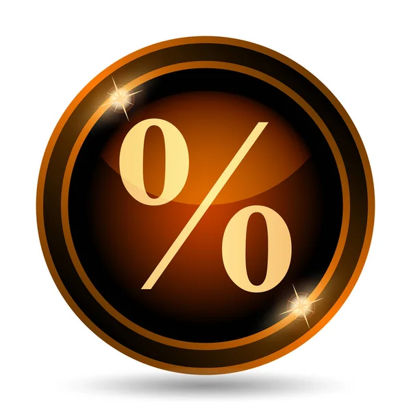 Percentage Pictogram Internet Knop Witte Achtergrond — Stockfoto