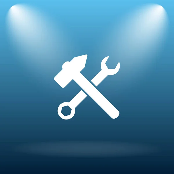Werkzeug Symbol Internet Taste Auf Blauem Hintergrund — Stockfoto