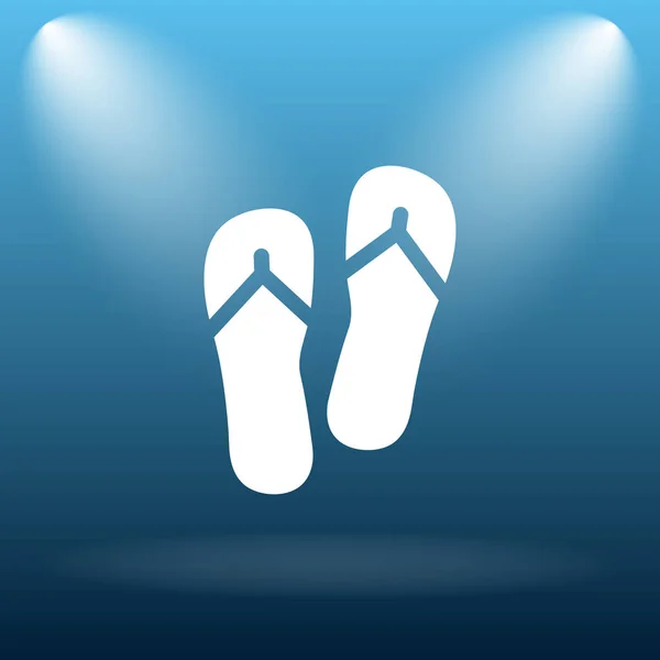 Icona Pantofole Pulsante Internet Sfondo Blu — Foto Stock