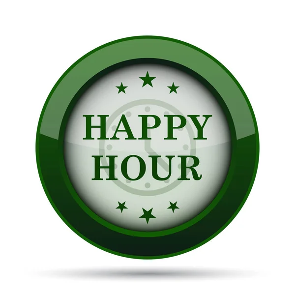 Happy Hour Icon Internet Button White Background — Stock Photo, Image