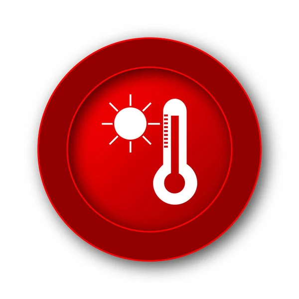 Εικονίδιο Ήλιου Και Θερμόμετρο Κουμπί Internet Άσπρο Φόντο — Φωτογραφία Αρχείου
