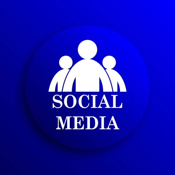Ícone Mídia Social Botão Internet Fundo Azul — Fotografia de Stock