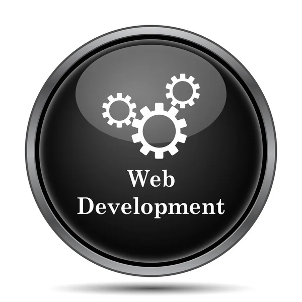 Ícone Desenvolvimento Web Botão Internet Fundo Branco — Fotografia de Stock