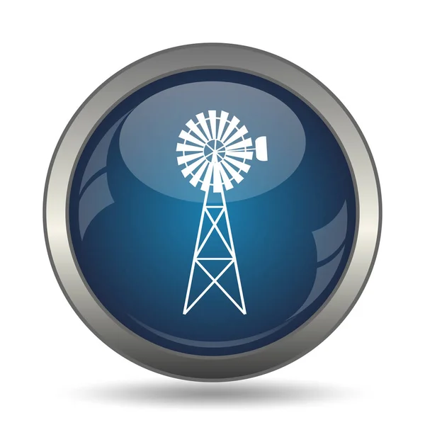 Klassieke Windmolen Pictogram Internet Knop Witte Achtergrond — Stockfoto