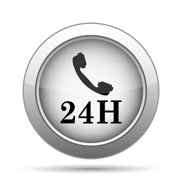 Значок Телефона 24H Кнопка Интернет Белом Фоне — стоковое фото