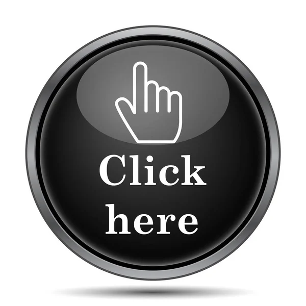 Click Here Icon Internet Button White Background — Stock Photo, Image