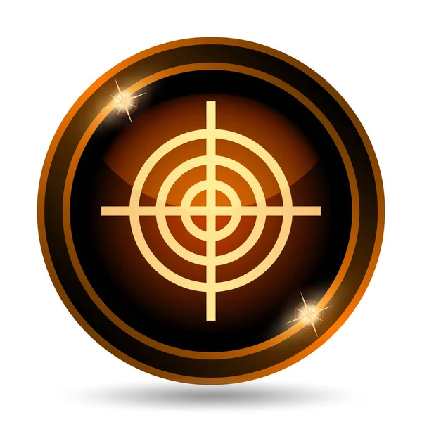 Hedef simgesi. Beyaz arka plan üzerinde Internet düğmesi