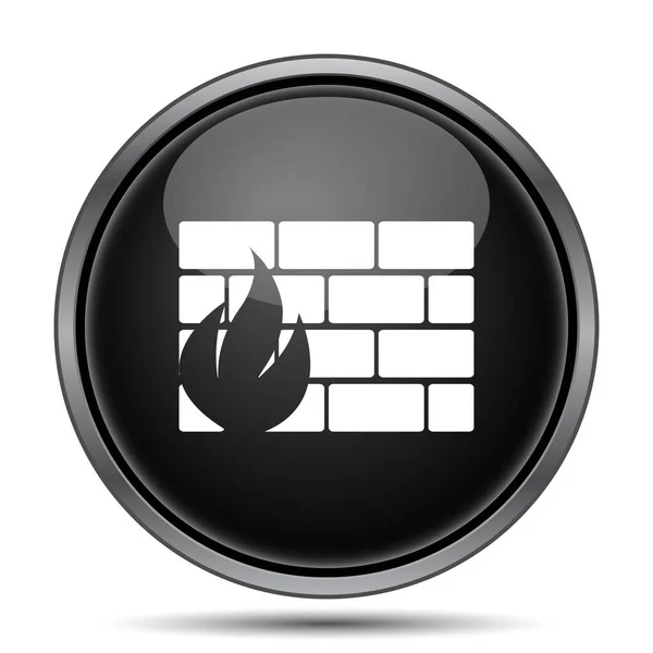 Icona Del Firewall Pulsante Internet Sfondo Bianco — Foto Stock