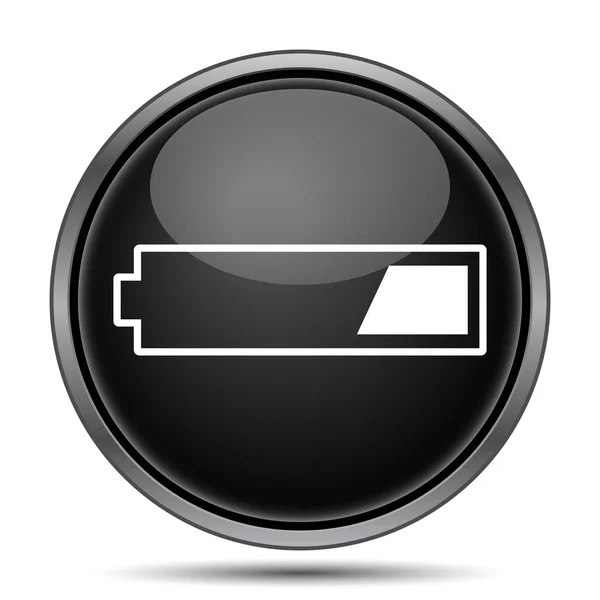Иконка Третьей Заряженной Батареи Кнопка Интернет Белом Фоне — стоковое фото