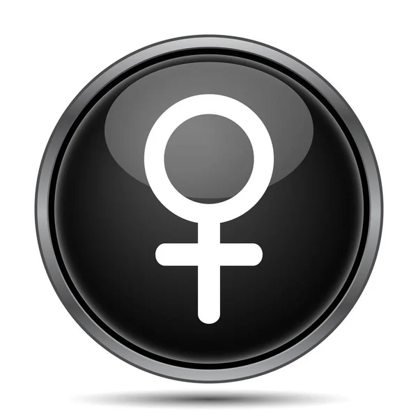 Icono Signo Femenino Botón Internet Sobre Fondo Blanco — Foto de Stock