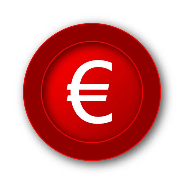 Icono Euro Botón Internet Sobre Fondo Blanco — Foto de Stock