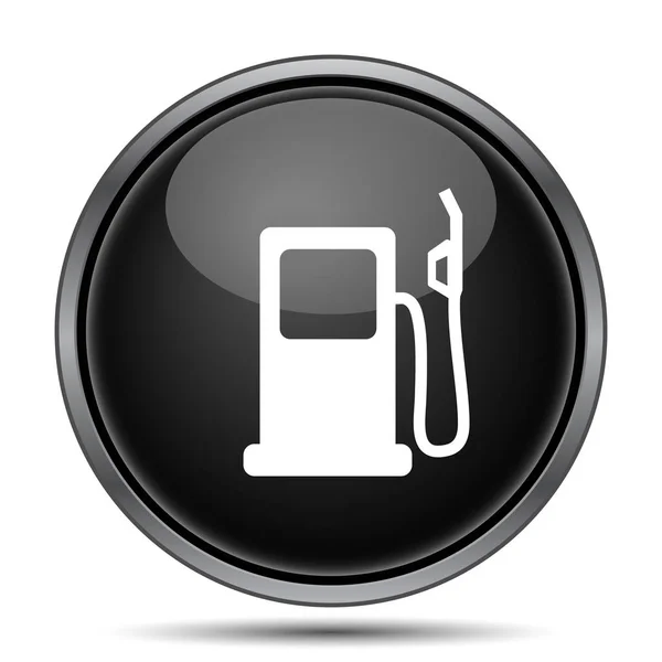 Gas Pomp Pictogram Internet Knop Witte Achtergrond — Stockfoto