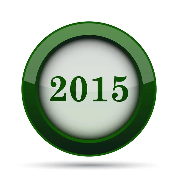 Año 2015 Icono Botón Internet Sobre Fondo Blanco — Foto de Stock