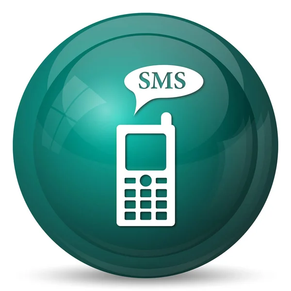 Sms のアイコン 白い背景の上のインター ネット ボタン — ストック写真