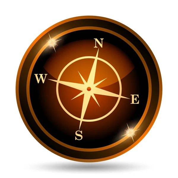 Compass Icon Internet Button White Background — Stock Photo, Image