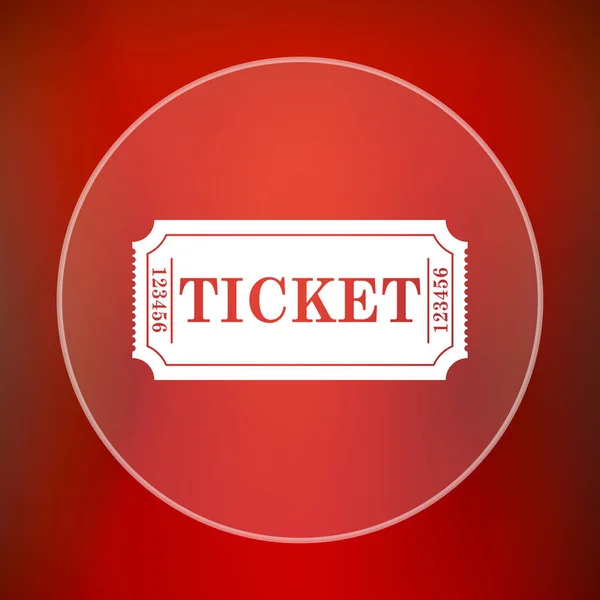 Cinema Ticket Icon Internet Button Red Background — Stock Photo, Image