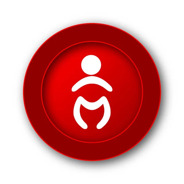 婴儿图标 白色背景上的互联网按钮 — 图库照片