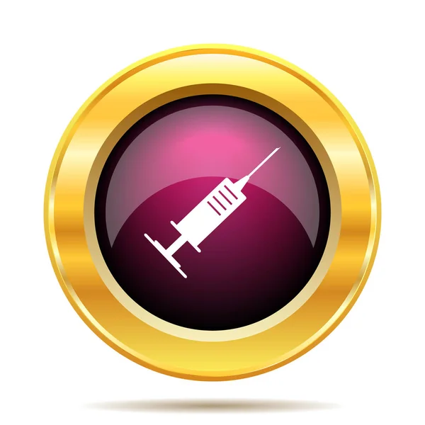 Syringe Icon Internet Button White Background — Stock Photo, Image