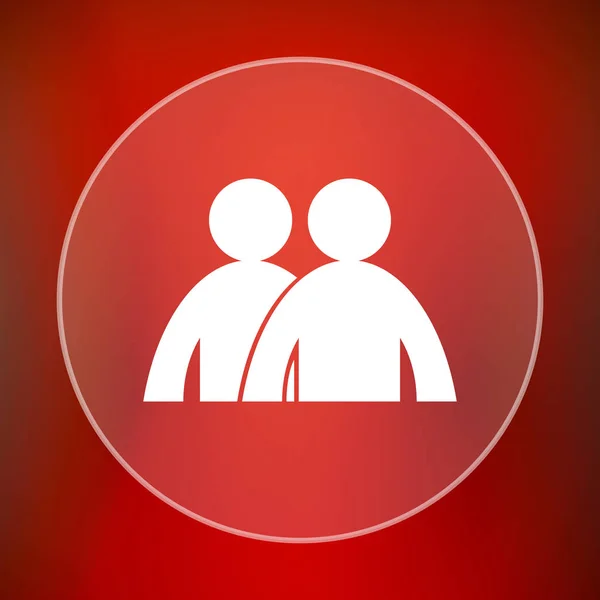Forum icon. Internet button on red background