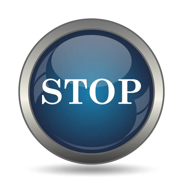 Stop Ikona Przycisk Internet Białym Tle — Zdjęcie stockowe