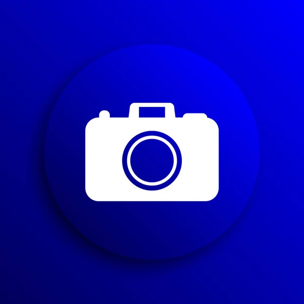 Ikona Kamery Foto Internet Tlačítko Modrém Pozadí — Stock fotografie
