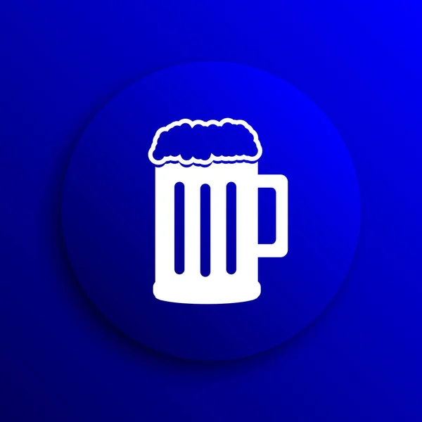 Beer icon. Internet button on blue background