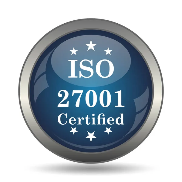 Iso 27001 Pictogram Internet Knop Witte Achtergrond — Stockfoto