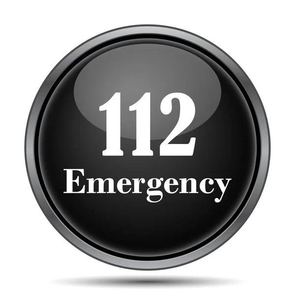 112 Emergency Pictogram Internet Knop Witte Achtergrond — Stockfoto