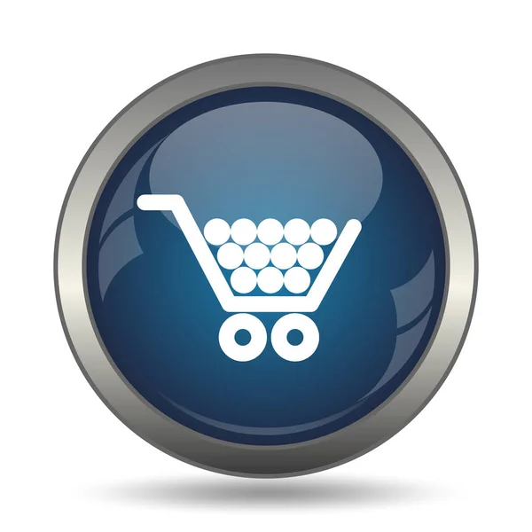 Shopping Cart Ikonen Internet Knappen Vit Bakgrund — Stockfoto