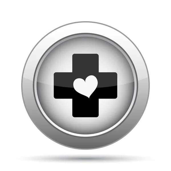 Cross with heart icon — Stock Photo, Image