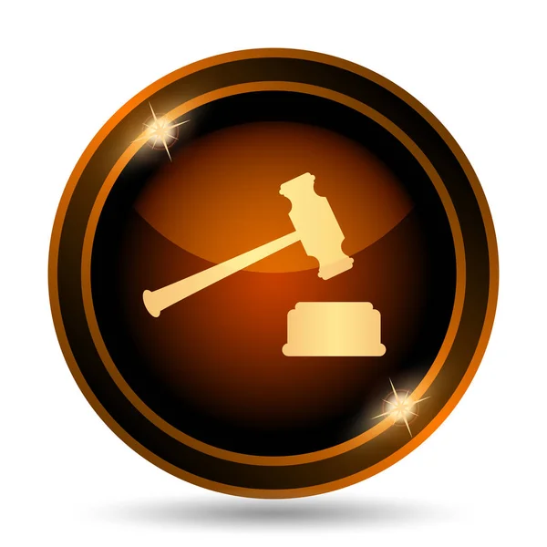 Judge Hammer Icon Internet Button White Background — Stock Photo, Image